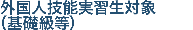 外国人技能実習生対象（基礎級等）