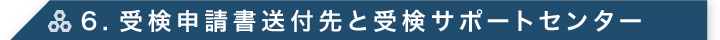 6. 受検申請書送付先と受検サポートセンター